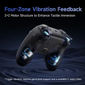 EasySMX X05 Pro Wireless Gaming Controller | Hall Effect Joysticks, Ultra-Quiet Buttons, 2-Stage Triggers, 1000Hz Polling, Programmable - Black