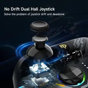 EasySMX X15 RGB Controller With Hall Trigger and Hall Joystick, Diverse RGB Light Adjustment, 1000mAh Lithium Battery - Mecha Black