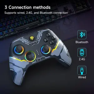 EasySMX X15 RGB Controller With Hall Trigger and Hall Joystick, Diverse RGB Light Adjustment, 1000mAh Lithium Battery - Mecha Black