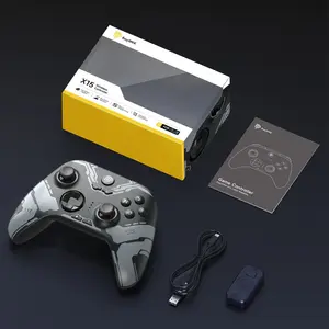 EasySMX X15 RGB Controller With Hall Trigger and Hall Joystick, Diverse RGB Light Adjustment, 1000mAh Lithium Battery - Mecha Black