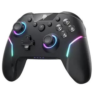 EasySMX X20 Wireless Gaming Controller with 2-Stage Hall Effect Sticks RGB Backlit, 1000Hz Polling Rate, 6-Axis Gyro on Multi-Platform, Mech Buttons - Black