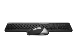 A4Tech Fstyler FB2535CS Bluetooth & 2.4G Wireless Dual Mode Silent Click Keyboard & Mouse Combo - Smoky Grey
