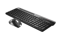 A4Tech Fstyler FB2535CS Bluetooth & 2.4G Wireless Dual Mode Silent Click Keyboard & Mouse Combo - Smoky Grey