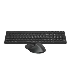 A4Tech Fstyler FB2800C Air2 Bluetooth & Wireless Keyboard & Mouse Combo | Type-C Rechargeable, Dual Mode, Silent Click - Black