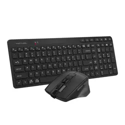 A4Tech Fstyler FB2800C Air2 Bluetooth & Wireless Keyboard & Mouse Combo | Type-C Rechargeable, Dual Mode, Silent Click - Black