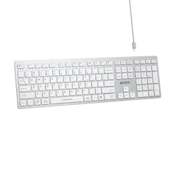 A4Tech Fstyler FBX50C Dual Mode Bluetooth / 2.4G Wireless Rechargeable Keyboard - White