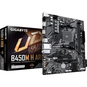 Gigabyte B450M H ARGB AMD AM4 DDR4 MicroATX Motherboard | PCIe Gen3 x4 M.2, RGB Fusion 2.0, Integrated ARGB Header