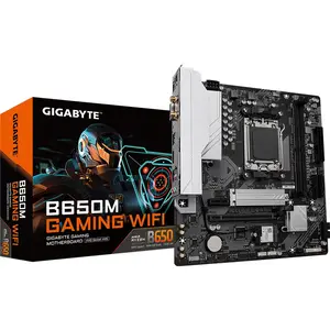 Gigabyte B650M GAMING WIFI AM5 MicroATX Motherboard, 5+2+2 Phases VRM, Up to 6400MHz DDR5, PCIe 4.0 x4 M.2, 2.5GbE LAN