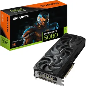 GIGABYTE GeForce RTX 5080 WINDFORCE SFF 16G Graphics Card, 16GB 256-bit GDDR7, PCIe 5.0, WINDFORCE Cooling System