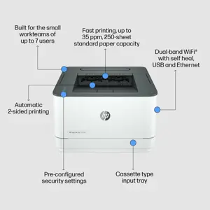 HP LaserJet Pro 3003dw Printer (3G654A) | Monochrome, Duplex, Wireless (Official Warranty)