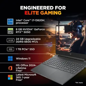 HP Victus 15-FA2309TX Gaming Laptop | Intel Core i7-13620H, 24GB Ram DDR5, 1TB SSD, NVIDIA GeForce RTX 5050 8GB, 15.6" FHD Display, Windows 11 Home, Mica Silver