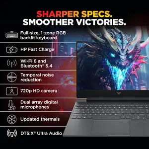 HP Victus 15-FA2309TX Gaming Laptop | Intel Core i7-13620H, 24GB Ram DDR5, 1TB SSD, NVIDIA GeForce RTX 5050 8GB, 15.6" FHD Display, Windows 11 Home, Mica Silver