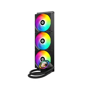 ID-Cooling FX360 LCD 360mm AIO Liquid CPU Cooler | 1.48" Customizable LCD Display, 350W TDP, Triple Low Noise ARGB Fans - Black