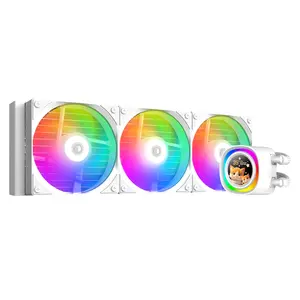 ID-Cooling FX360 LCD 360mm AIO Liquid CPU Cooler | 1.48" Customizable LCD Display, 350W TDP, Triple Low Noise ARGB Fans - White