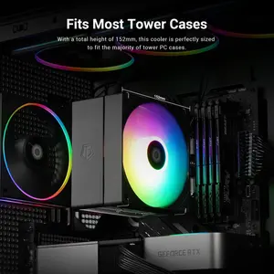 ID-Cooling SE-214 XT V2 ARGB CPU Air Cooler | 200W TDP Rating, 4x6mm Heatpipes