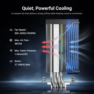 ID-Cooling SE-214 XT V2 ARGB CPU Air Cooler | 200W TDP Rating, 4x6mm Heatpipes