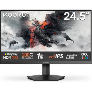 KOORUI G2511P 24.5" FHD IPS 200Hz Gaming Monitor, Fast IPS, Full-HD 1080P, 1ms, Adaptive Sync, VESA Mountable, HDMI/DP, Low Blue Light, 99% SRGB