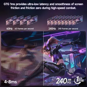 KOORUI G2511X 24.5" FHD IPS 240Hz Gaming Monitor, 1ms Response Time, Adaptive Sync, HDR400, 90% DCI-P3, 99% sRGB - Black