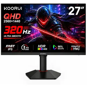 KOORUI G2721E 27" QHD IPS 320Hz Gaming Monitor, Fast IPS, 1ms, HDR400 98% DCI-P3 color, Adaptive Sync