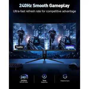 KOORUI G3441XC 34" UWQHD 240Hz Curved Ultrawide Gaming Monitor, 1440p Resolution, 1ms, AMD FreeSync Premium, G-SYNC Compatible, HDR400, 90% DCI-P3