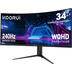 KOORUI G3441XC 34" UWQHD 240Hz Curved Ultrawide Gaming Monitor, 1440p Resolution, 1ms, AMD FreeSync Premium, G-SYNC Compatible, HDR400, 90% DCI-P3