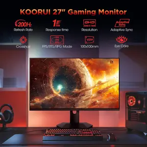 KOORUI S2721PM 27-Inch IPS Mini-LED 200Hz QHD Gaming Monitor, 1ms, HDR 1000, Adaptive Sync, Lifting Adjustable, VESA Mountable, HDMI/DP, Low Blue Light, 99% SRGB