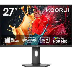 KOORUI S2741LM 27" 4K QD-Mini LED Gaming Monitor, Dual-Mode (UHD 160Hz/FHD 320Hz), 1ms, 99% Adobe RGB, HDR1400, 90W USB-C, HDMI 2.1/DP1.4, VESA, Height Adjustable Stand