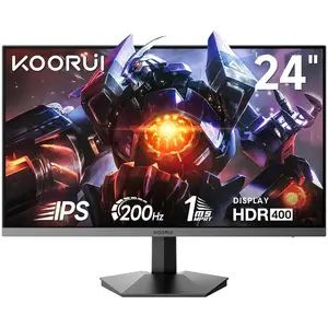 KOORUI G2411P 24" FHD IPS 200Hz Gaming Monitor, 1ms (MPRT) Response Time, AMD FreeSync Premium Technology, 16.7m Color Display, Black