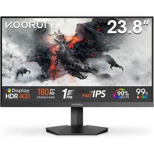 KOORUI G2421V 24" QHD IPS 180Hz Gaming Monitor, 1ms (MPRT) Response Time, AMD FreeSync Premium Technology, 16.7m Color Display, Black