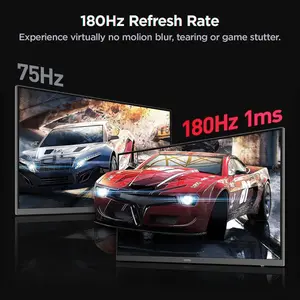 KOORUI G2421V 24" QHD IPS 180Hz Gaming Monitor, 1ms (MPRT) Response Time, AMD FreeSync Premium Technology, 16.7m Color Display, Black