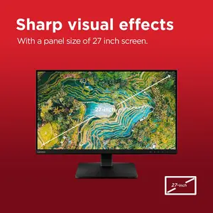Lenovo L27qe Monitor | 27 inch, QHD (2560 x 1440) IPS, 100 Hz, 4ms, VESA Mount, Adaptive Sync