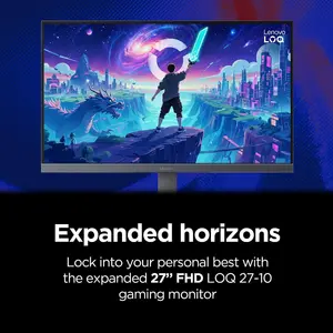 Lenovo Legion LOQ 27-10 27" FHD 200Hz Gaming Monitor | 0.5ms MPRT, AMD FreeSync Premium, HDR10, Tilt Stand, 2X HDMI 2.1 and DP 1.4, Raven Black