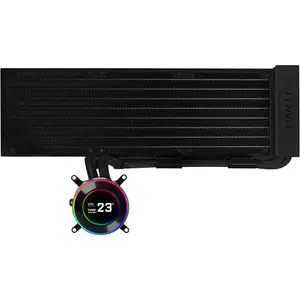 Lian Li Hydroshift II 360 Fanless LCD Liquid CPU Cooler, 2.1" IPS LCD Display 480x480, 3 Control Mode,  Fits Most PC Fans - Black