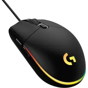 Logitech G102 Light Sync Gaming Mouse, Wired, 8000 DPI, 6 Programmable Buttons, RGB, Black