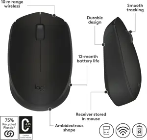 Logitech M170 Wireless Mouse - Black