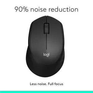 Logitech M331 Silent Plus Wireless Mouse, 2.4GHz with USB Nano Receiver, 1000 DPI Optical Tracking, 3 Buttons, PC/Mac/Laptop - Black