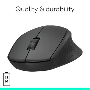 Logitech M331 Silent Plus Wireless Mouse, 2.4GHz with USB Nano Receiver, 1000 DPI Optical Tracking, 3 Buttons, PC/Mac/Laptop - Black