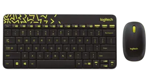 Logitech MK240 NANO Wireless Keyboard and Mouse Combo - Black/Chartreuse Yellow