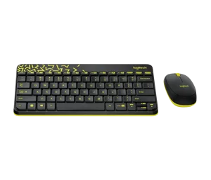 Logitech MK240 NANO Wireless Keyboard and Mouse Combo - Black/Chartreuse Yellow