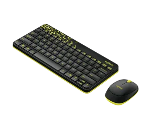 Logitech MK240 NANO Wireless Keyboard and Mouse Combo - Black/Chartreuse Yellow