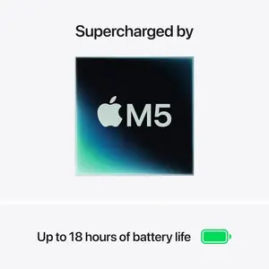 Apple MacBook Air M5 | 13 Inch Laptop, Apple M5, 10-Core, 16GB RAM, 512GB SSD, Backlit Keyboard, Touch ID, Midnight | MDHE4