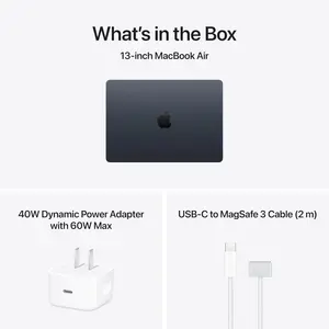 Apple MacBook Air M5 | 13 Inch Laptop, Apple M5, 10-Core, 16GB RAM, 512GB SSD, Backlit Keyboard, Touch ID, Midnight | MDHE4
