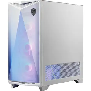 MSI MPG GUNGNIR 300R Airflor Mid-Tower E-ATX PC Case - 4x Pre-Installed 120mm ARGB Fans, Vertical GPU Support & Stand, Dust Filters - White