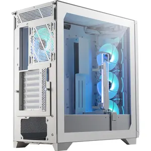 MSI MPG GUNGNIR 300R Airflor Mid-Tower E-ATX PC Case - 4x Pre-Installed 120mm ARGB Fans, Vertical GPU Support & Stand, Dust Filters - White