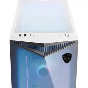 MSI MPG GUNGNIR 300R Airflor Mid-Tower E-ATX PC Case - 4x Pre-Installed 120mm ARGB Fans, Vertical GPU Support & Stand, Dust Filters - White