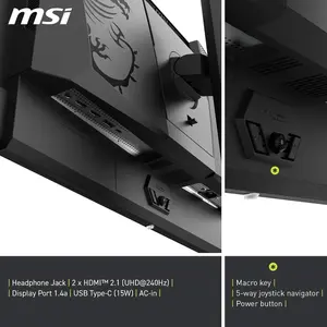 MSI MAG 272UP QD-OLED X24 27-Inch 4K UHD Gaming Monitor, 3840 x 2160, Quantum Dot OLED Panel, 240Hz, 0.03ms, DisplayHDR TRUE Black 400, AMD FreeSync Premium Pro, USB C (15W PD), Black