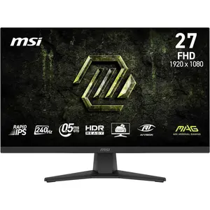MSI MAG 272F X24 27-Inch Gaming Monitor - FHD 1080p, Rapid IPS, 240Hz, 0.5ms, HDR ready, AMD FreeSync Premium, Eye care, AI vision, HDMI 2.0b, DP 1.2a, Frame-Less, Vesa Mount, Black