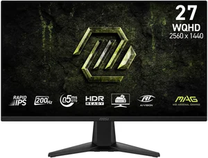 MSI MAG 275QF E20 27-inch 2560 x 1440 (WQHD) Gaming Monitor, 200Hz, FreeSync Premium, HDR Ready, HDMI, VGA Port, VESA Mountable, Tilt, 4-Side Slim Bezel, 0.5ms, Black