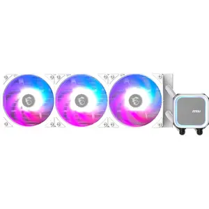 MSI MAG Coreliquid A13 360 AIO ARGB CPU Liquid Cooler | 360mm Radiator, Triple 120mm ARGB PWM Fans, White