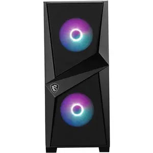 MSI MAG Forge 100R Mid-Tower ATX PC Case - 3x Pre-Installed 120mm Fans, Black